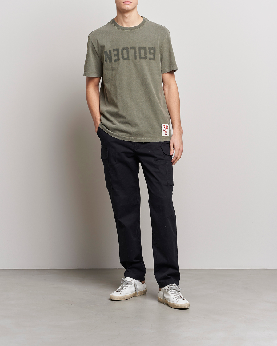 Hombres | Camisetas | Golden Goose | Deluxe Brand Dyed Jersey Logo T-Shirt Dusty Olive