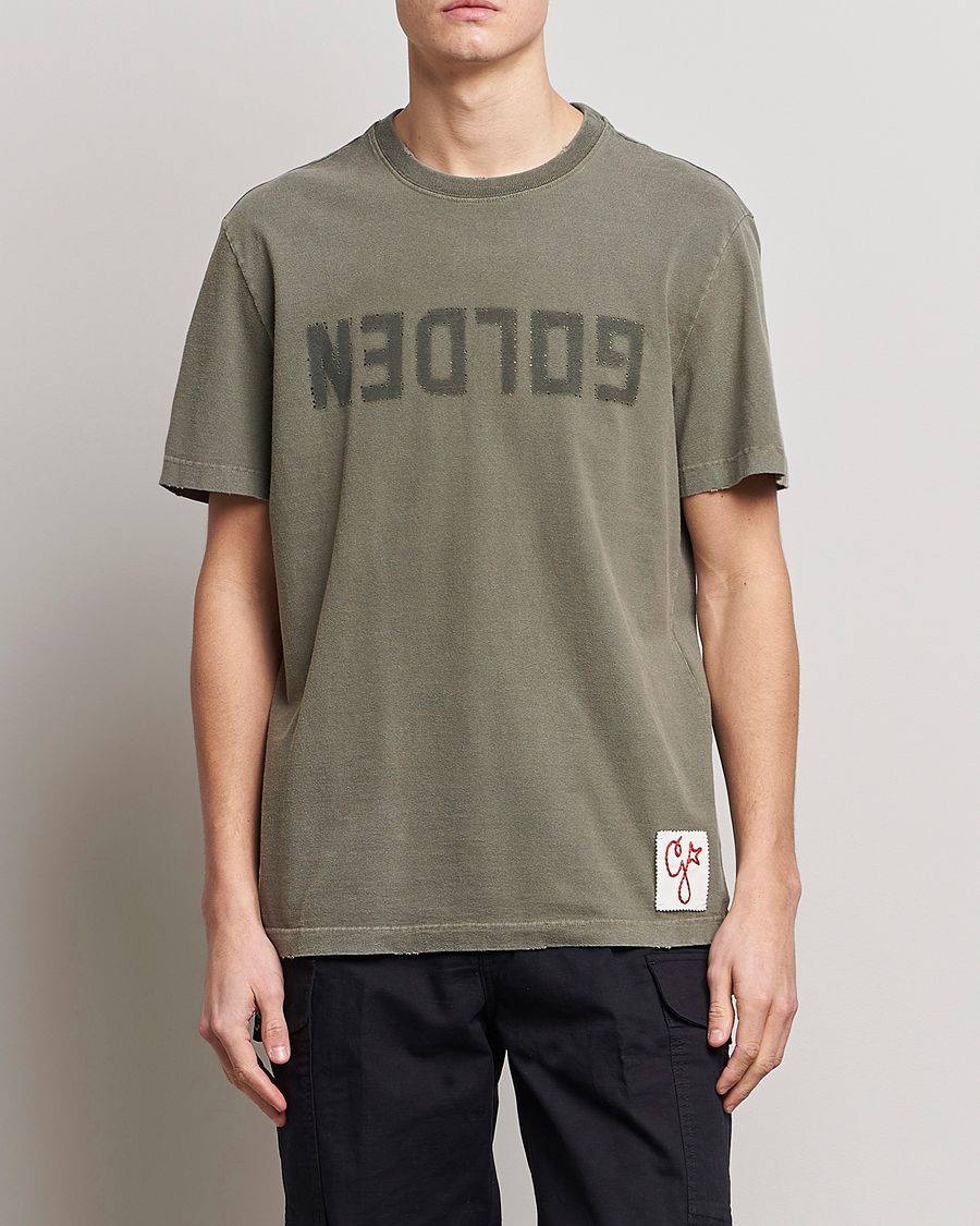 Hombres | Camisetas | Golden Goose | Deluxe Brand Dyed Jersey Logo T-Shirt Dusty Olive