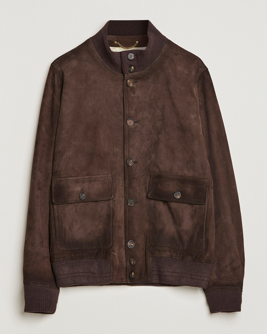 Hombres | Abrigos y chaquetas | Golden Goose | Deluxe Brand Soft Suede Jacket Dark Brown Suede