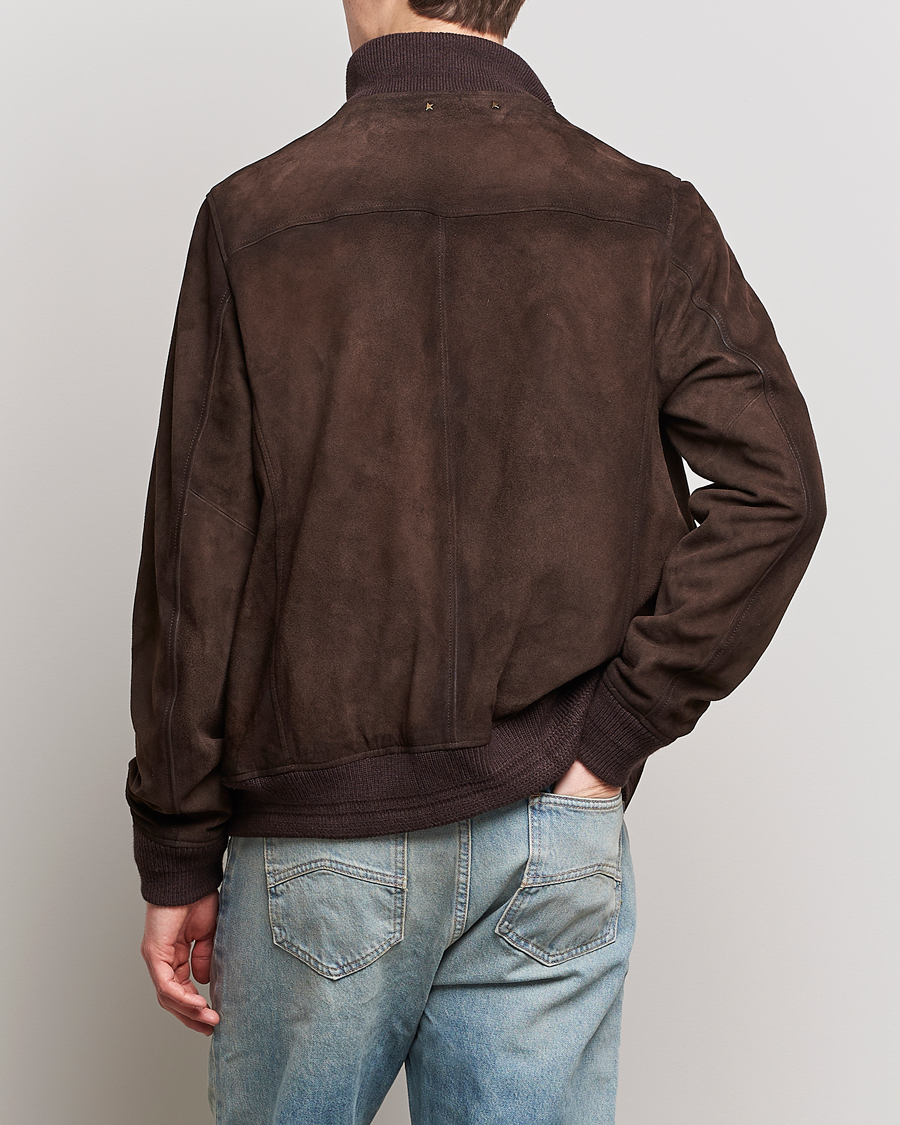 Hombres | Abrigos y chaquetas | Golden Goose | Deluxe Brand Soft Suede Jacket Dark Brown Suede