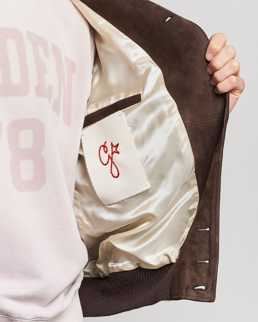 Hombres | Abrigos y chaquetas | Golden Goose | Deluxe Brand Soft Suede Jacket Dark Brown Suede