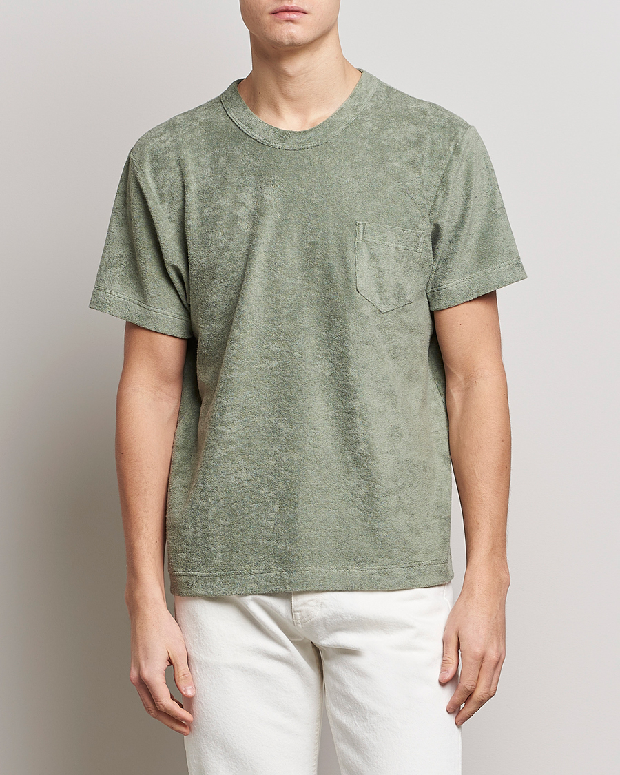 Hombres | Camisetas | Howlin' | Fons Cotton Blend Terry Pocket Tee Agave