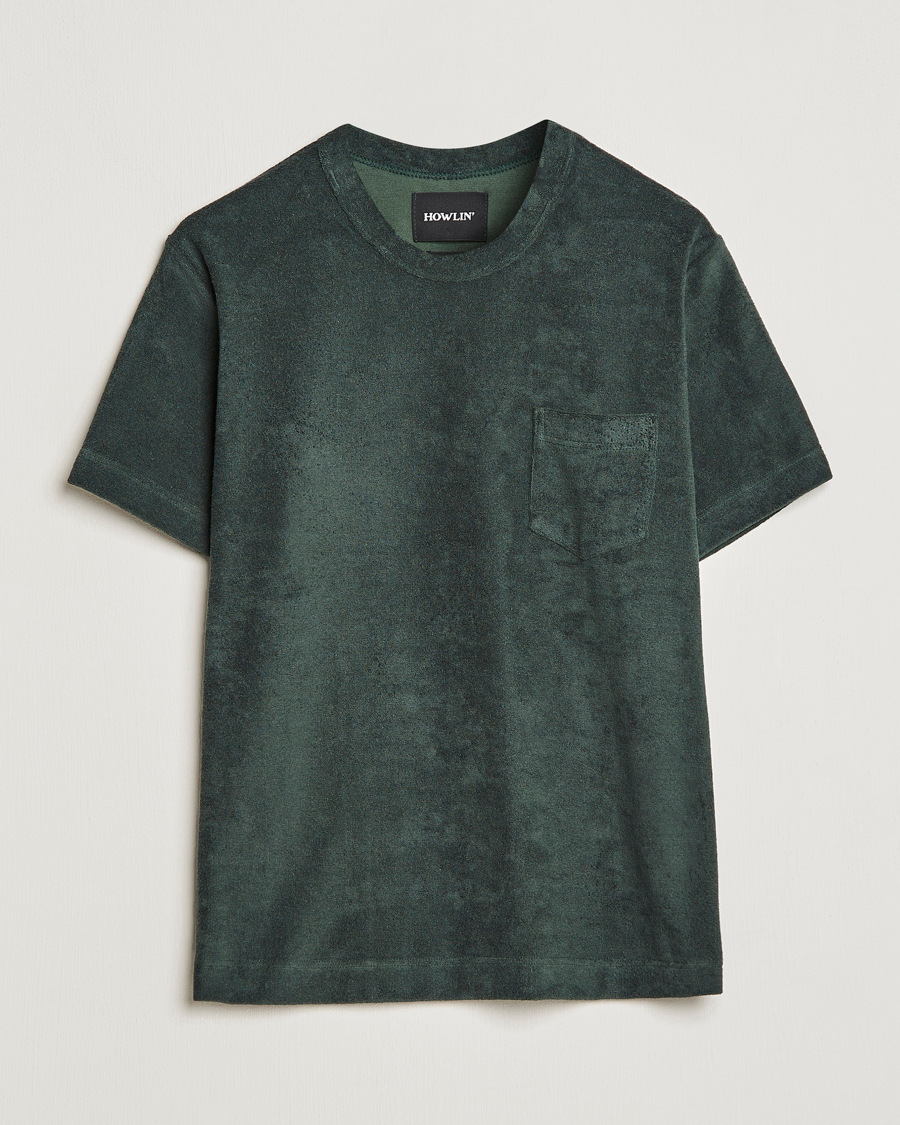 Hombres | Camisetas | Howlin' | Fons Cotton Blend Terry Pocket Tee Greenish