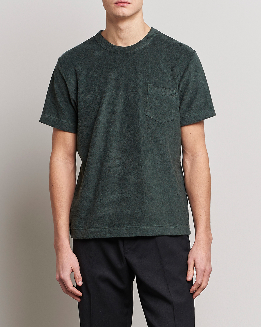 Hombres | Camisetas | Howlin' | Fons Cotton Blend Terry Pocket Tee Greenish