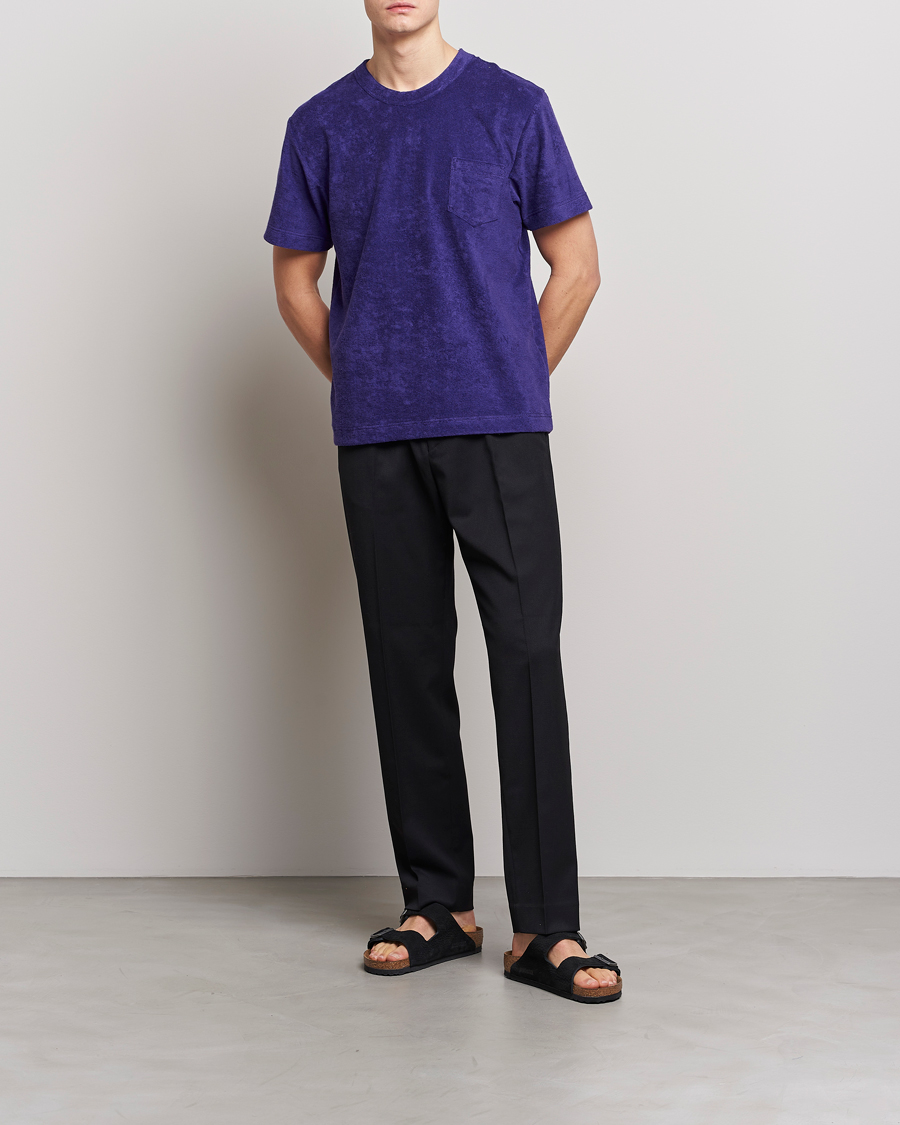 Hombres | Camisetas | Howlin' | Fons Cotton Blend Terry Pocket Tee Purple Eyes