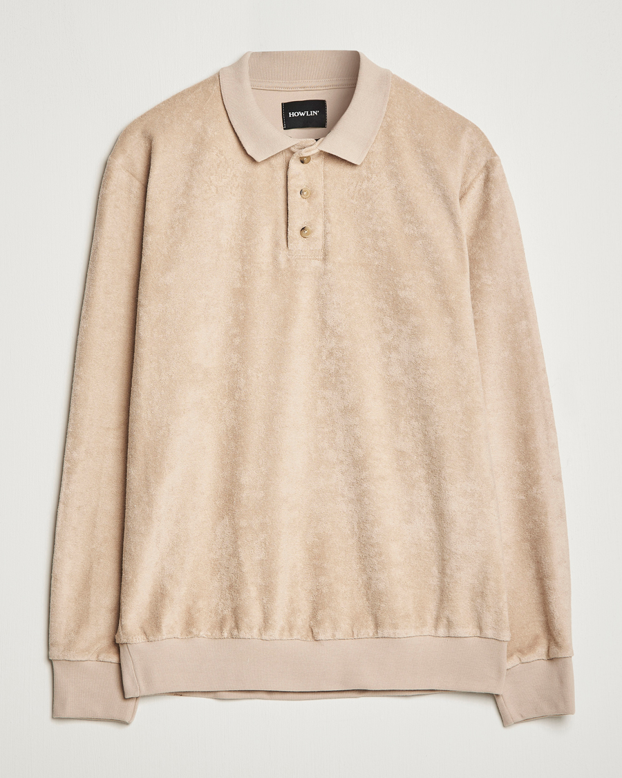 Hombres | Jerséis y prendas de punto | Howlin' | Long Sleeve Terry Polo Cashew