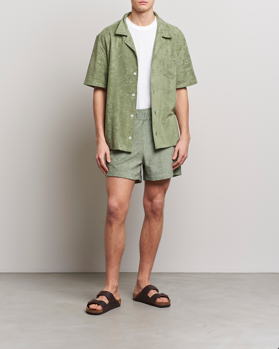 Hombres | Pantalones cortos | Howlin' | Cotton Blend Terry Shorts Agave