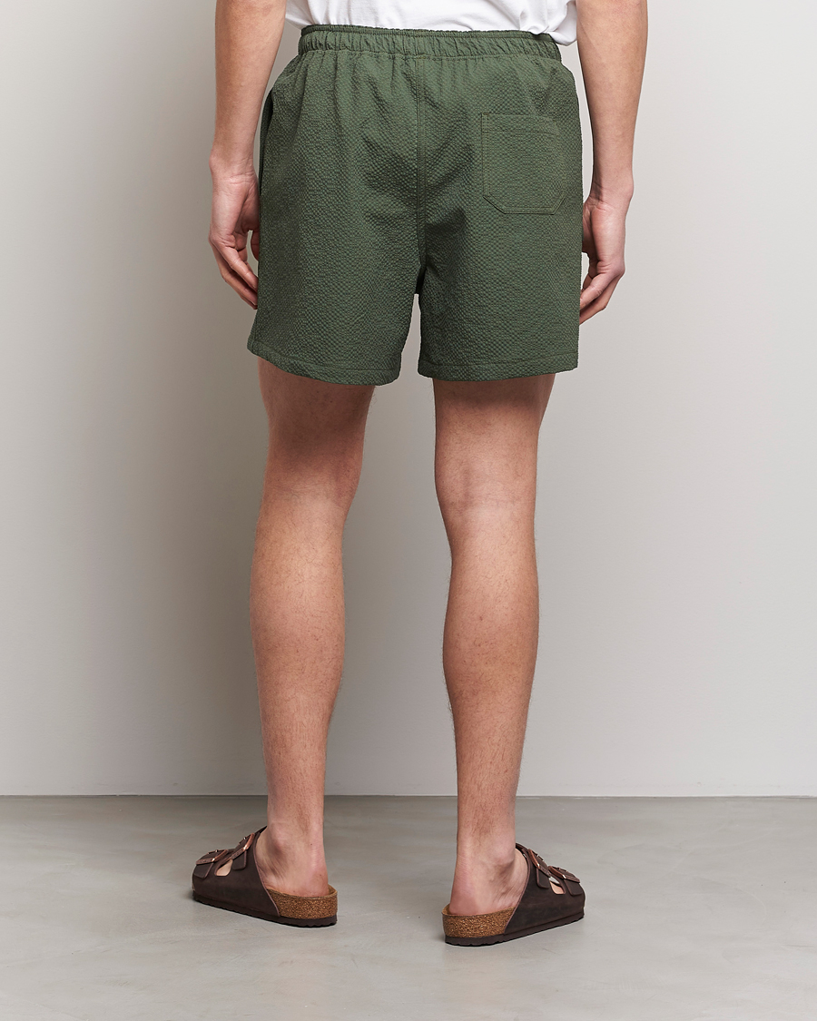 Hombres | Pantalones cortos | Howlin' | Cotton Seersucker Shorts Greenish