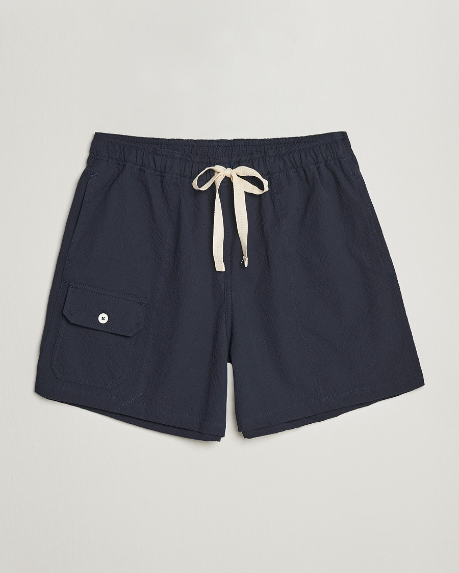 Hombres | Pantalones cortos | Howlin' | Cotton Seersucker Shorts Navy