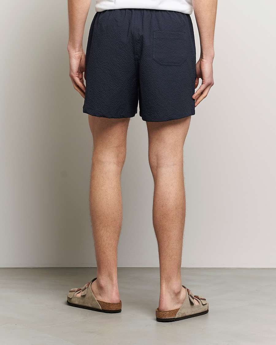 Hombres | Pantalones cortos | Howlin' | Cotton Seersucker Shorts Navy