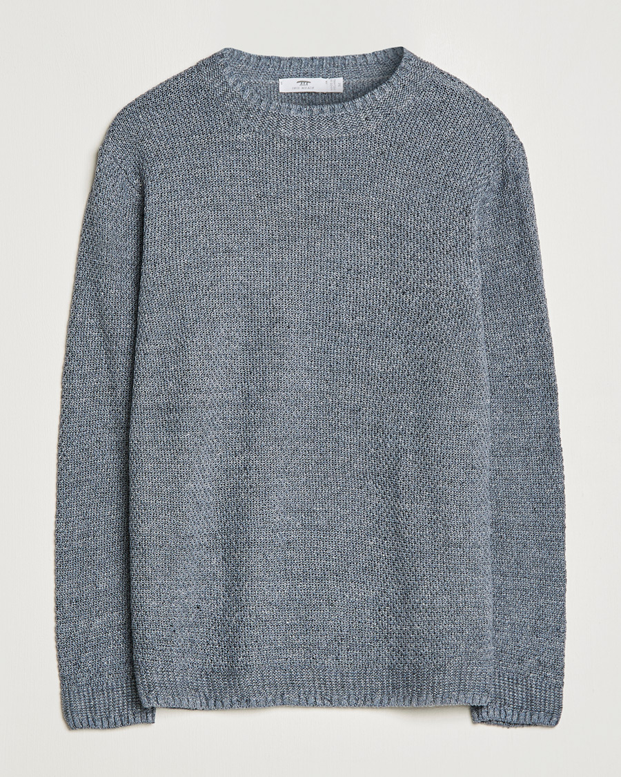 Hombres | Jerséis y prendas de punto | Inis Meáin | Moss Stiched Linen Crew Neck Greyish