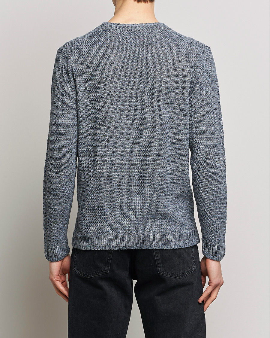 Hombres | Jerséis y prendas de punto | Inis Meáin | Moss Stiched Linen Crew Neck Greyish