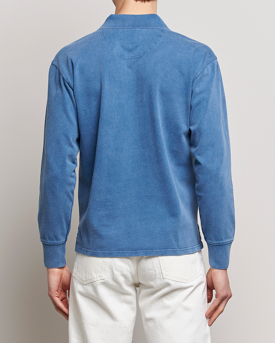 Hombres | Jerséis y prendas de punto | Drake's | Long Sleeve Jersey Polo Navy