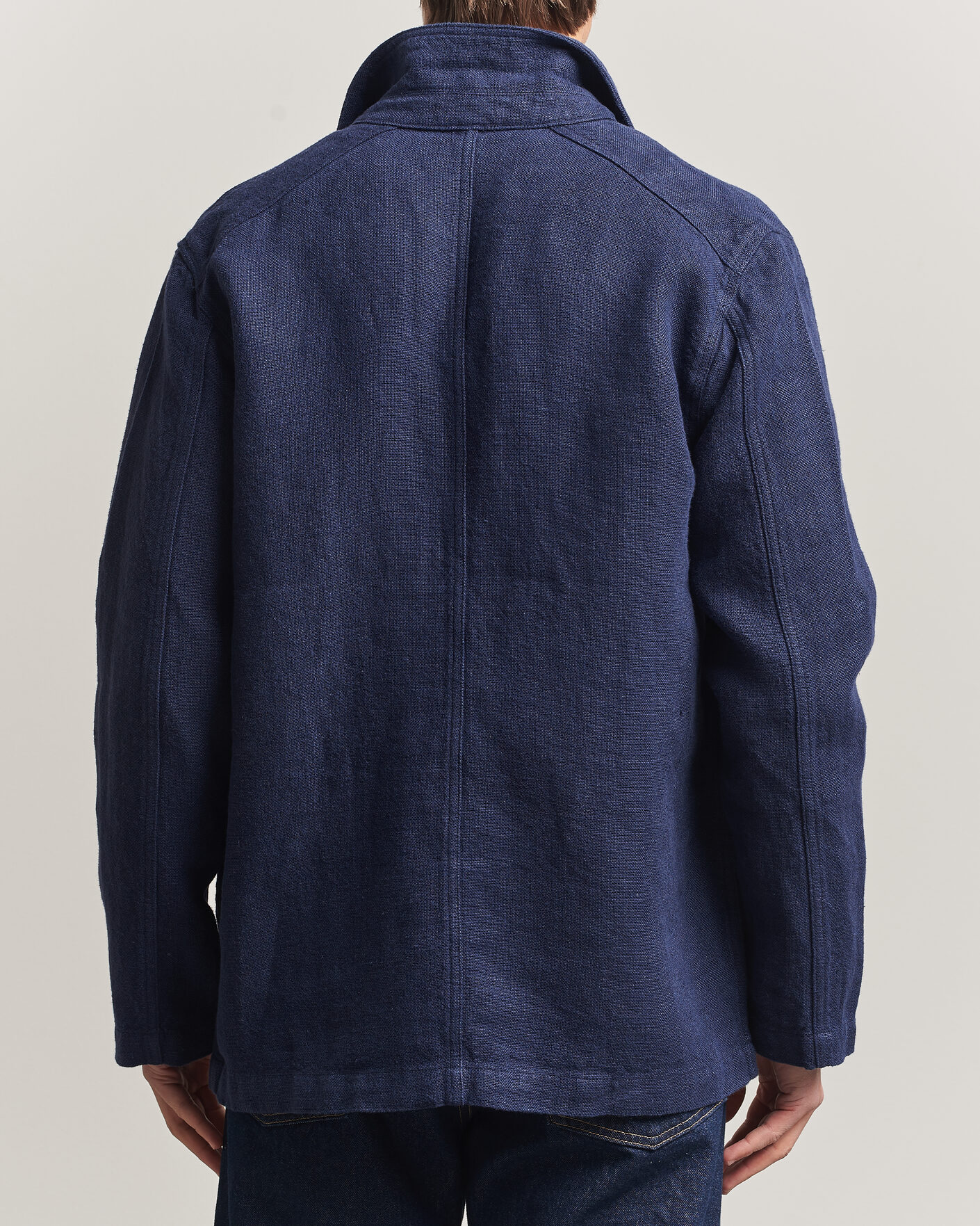 Hombres | Abrigos y chaquetas | Drake's | Heavy Linen 5-Pocket Chore Jacket Navy