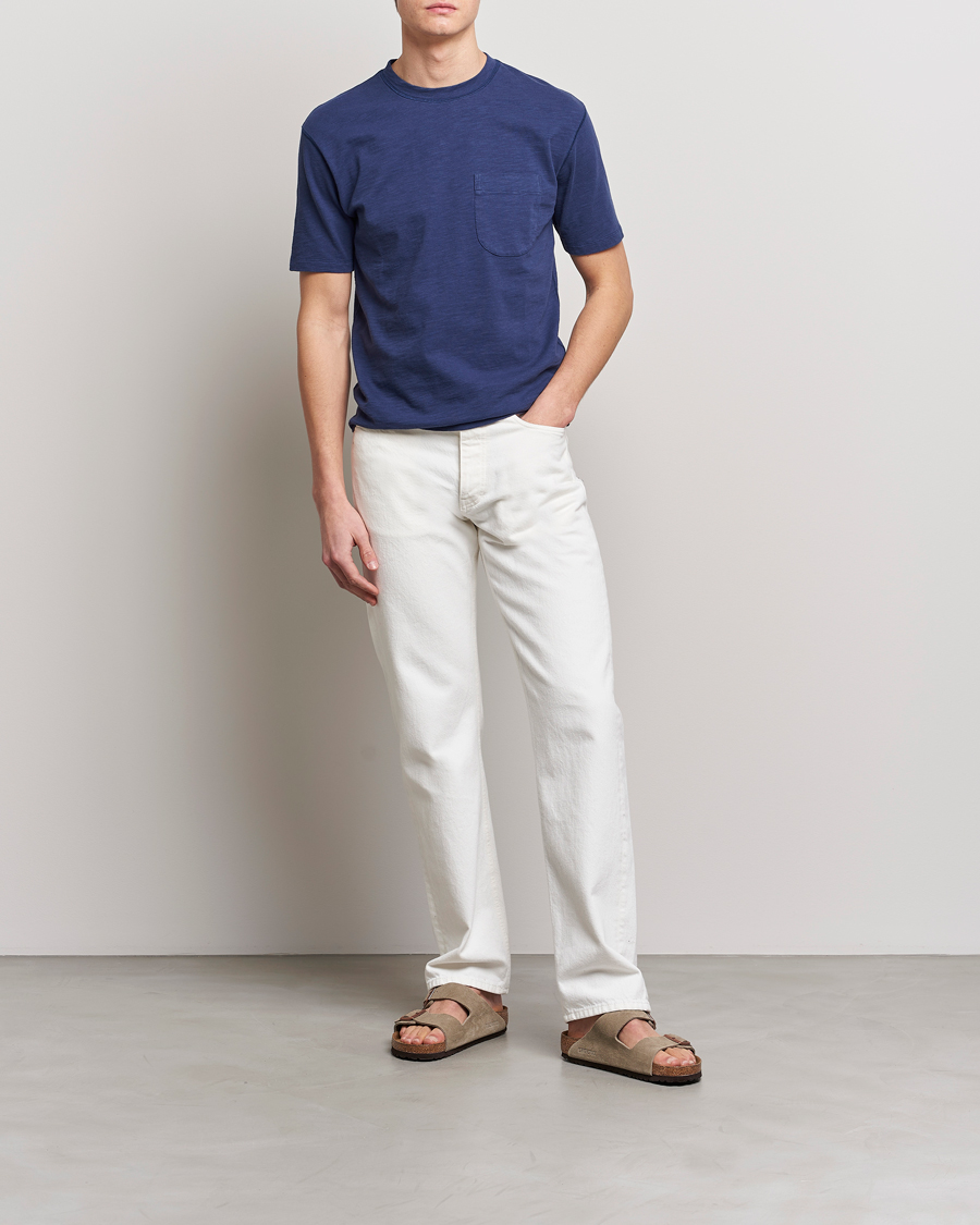 Hombres | Camisetas | Drake's | Cotton Pocket T-Shirt Navy