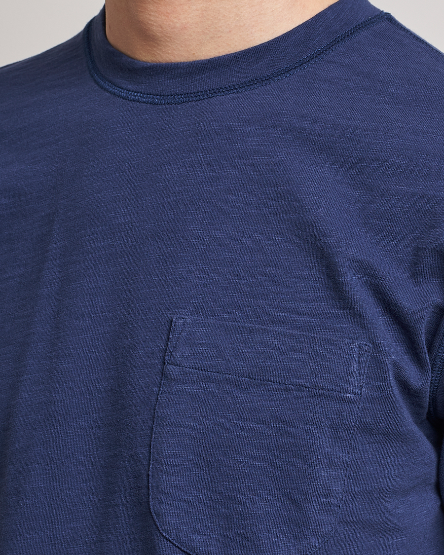 Hombres | Camisetas | Drake's | Cotton Pocket T-Shirt Navy