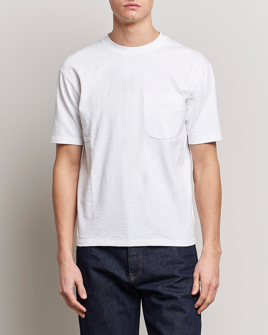 Hombres | Camisetas | Drake's | Cotton Pocket T-Shirt White
