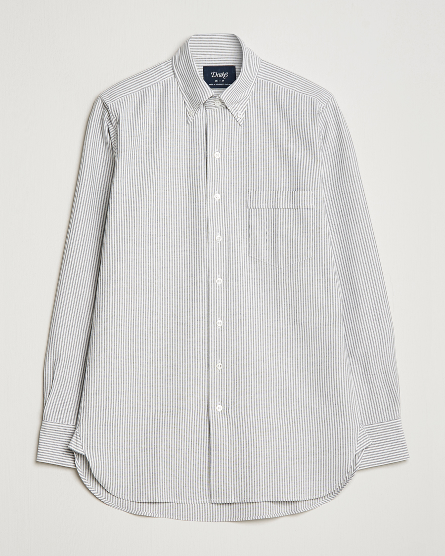 Hombres | Camisas | Drake's | Striped Button Down Oxford Shirt Black