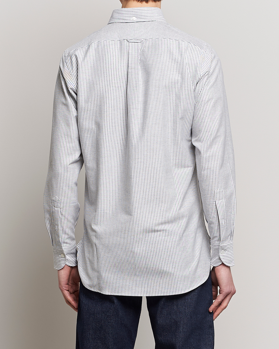 Hombres | Camisas | Drake's | Striped Button Down Oxford Shirt Black