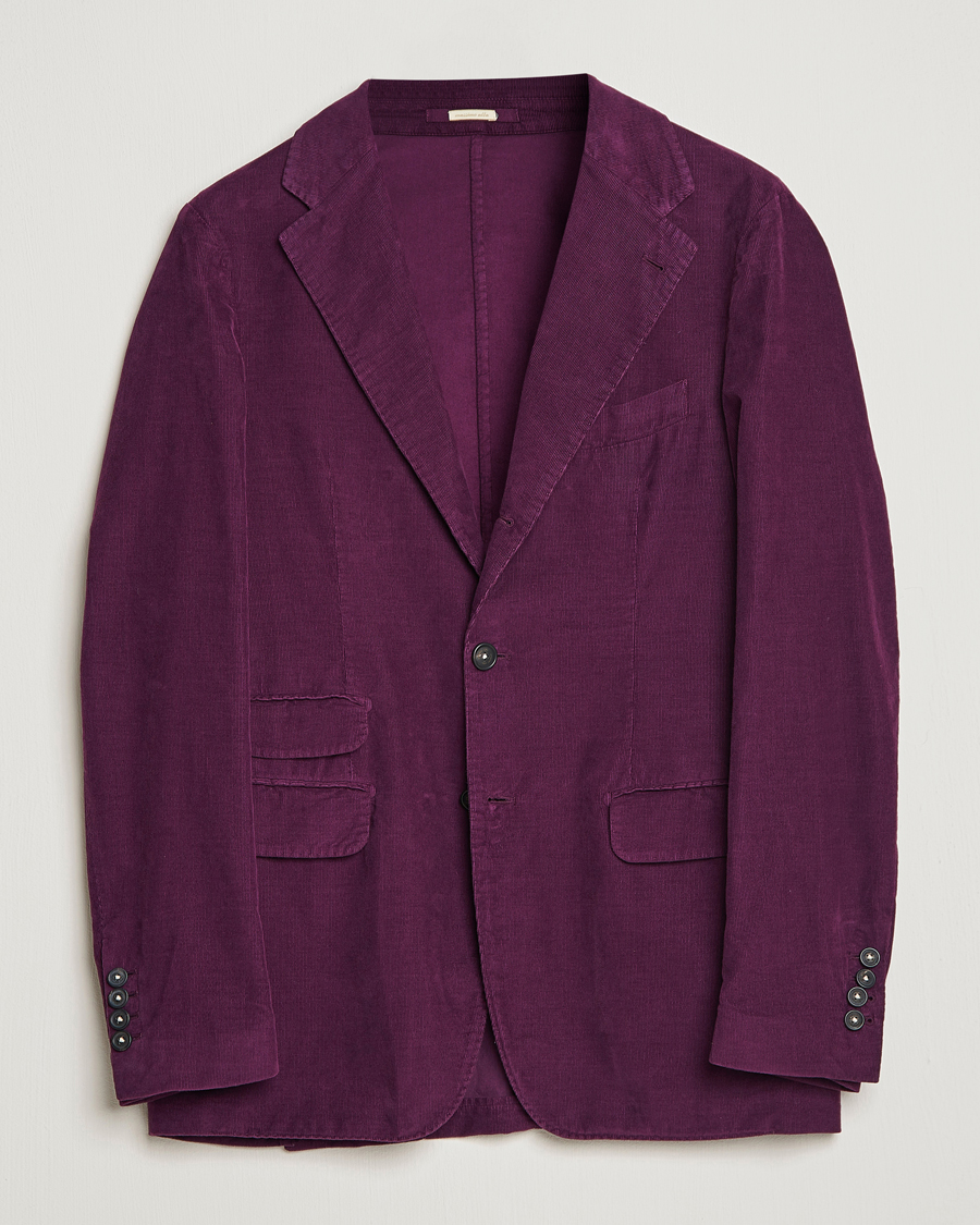 Hombres | Blazers | Massimo Alba | Baby Corduroy Blazer Plum
