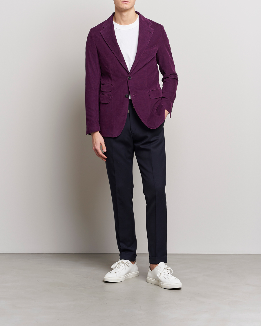 Hombres | Blazers | Massimo Alba | Baby Corduroy Blazer Plum