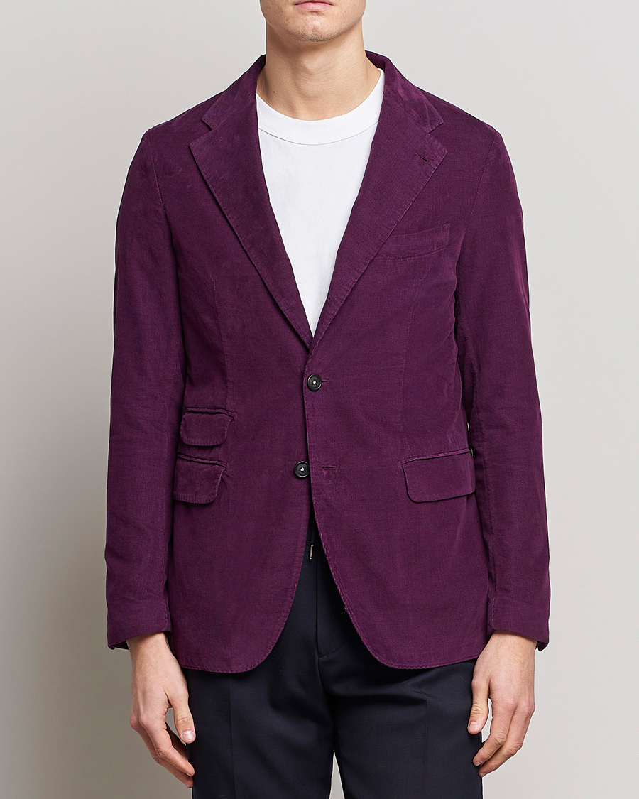 Hombres | Blazers | Massimo Alba | Baby Corduroy Blazer Plum
