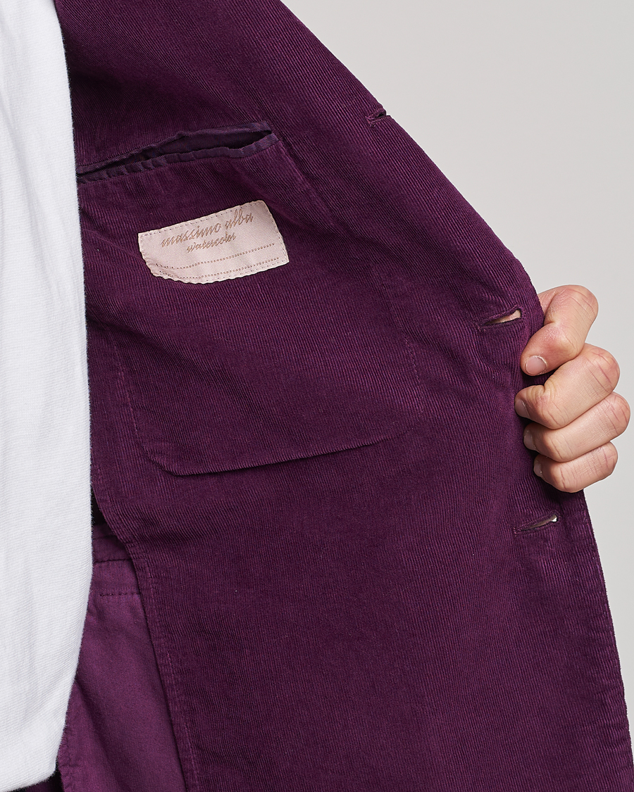 Hombres | Blazers | Massimo Alba | Baby Corduroy Blazer Plum