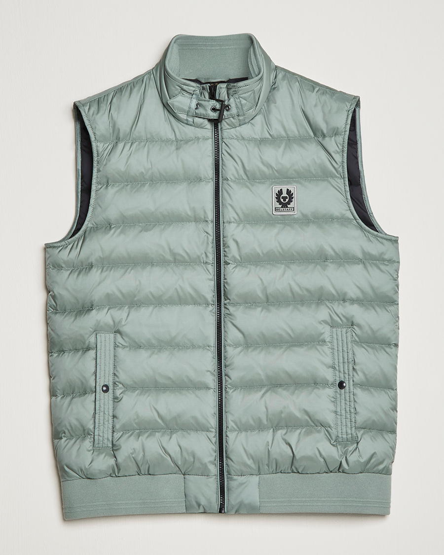 Hombres | Chalecos | Belstaff | Circuit Padded Gilet Steel Green