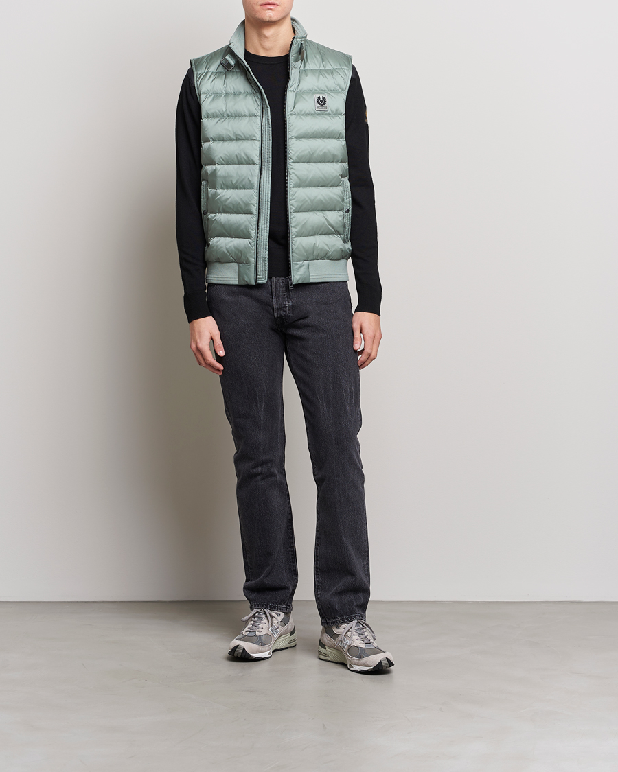 Hombres | Chalecos | Belstaff | Circuit Padded Gilet Steel Green