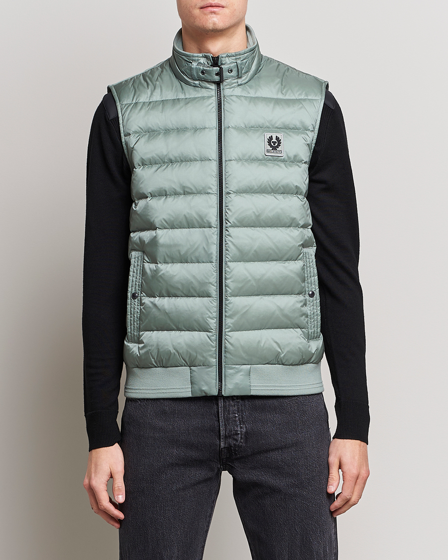 Hombres | Chalecos | Belstaff | Circuit Padded Gilet Steel Green