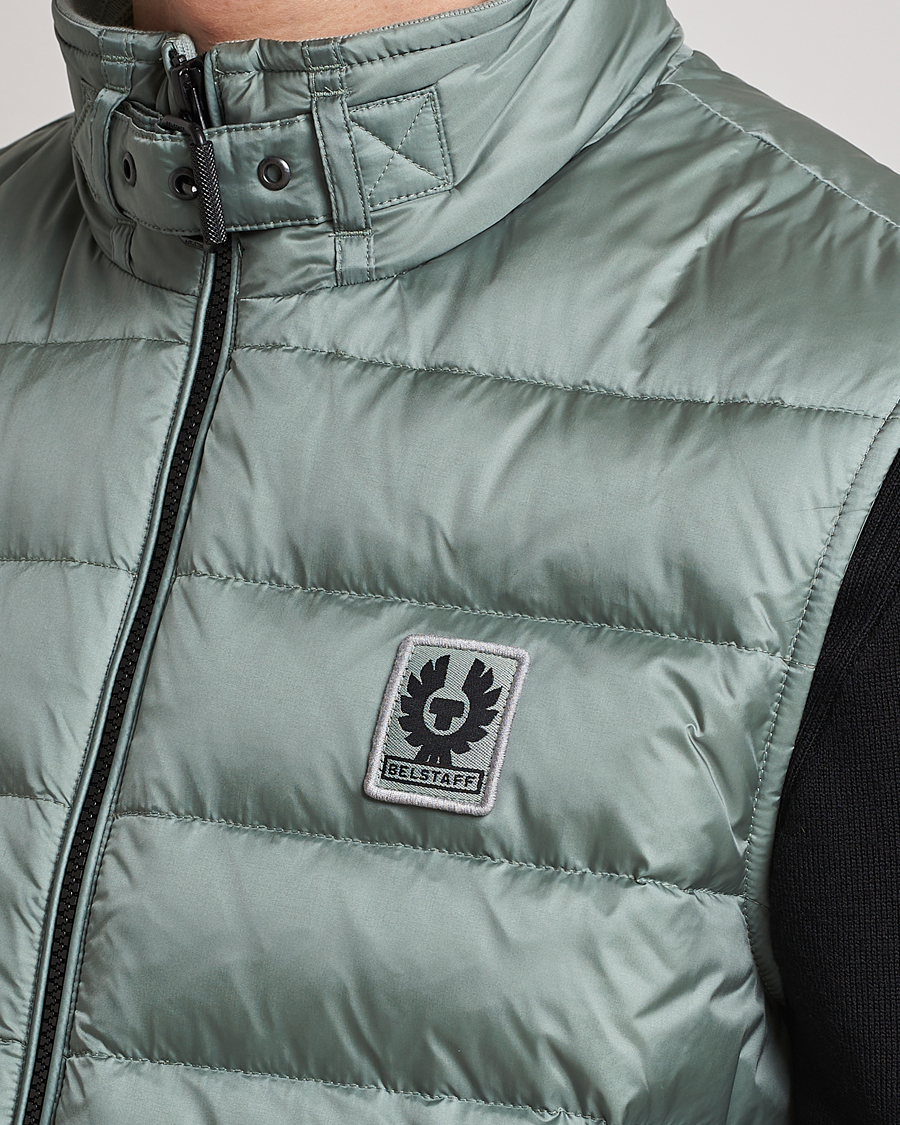 Hombres | Chalecos | Belstaff | Circuit Padded Gilet Steel Green