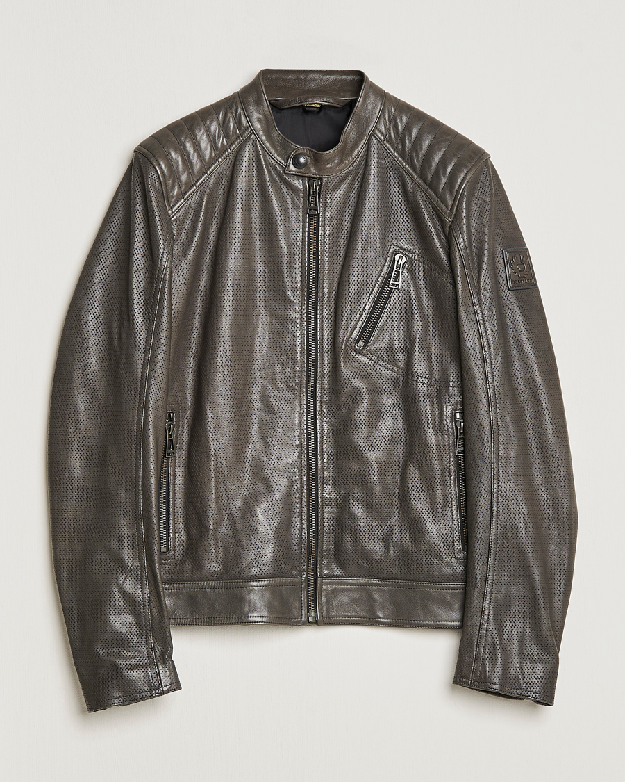 Hombres | Abrigos y chaquetas | Belstaff | V Racer Air Leather Jacket Dark Grey