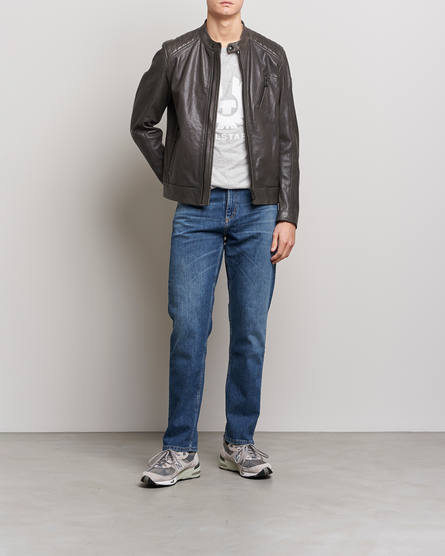 Hombres | Abrigos y chaquetas | Belstaff | V Racer Air Leather Jacket Dark Grey