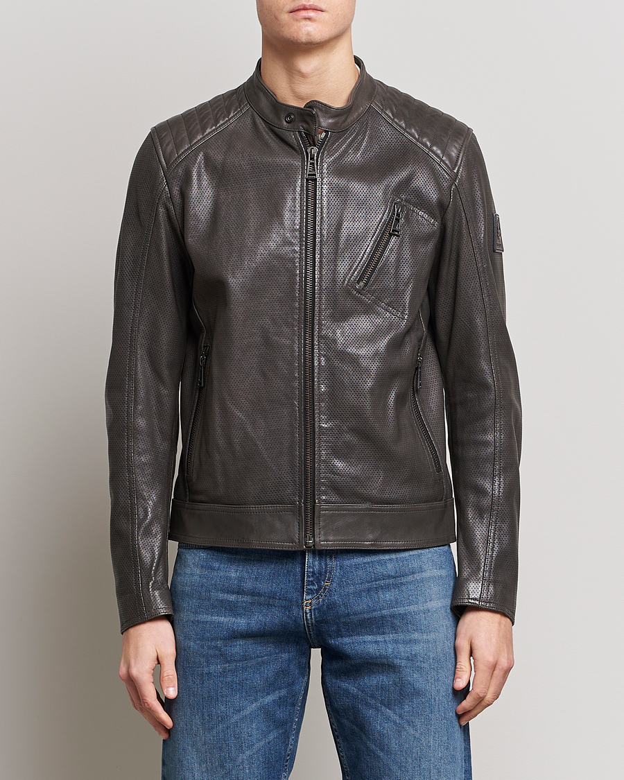 Hombres | Abrigos y chaquetas | Belstaff | V Racer Air Leather Jacket Dark Grey