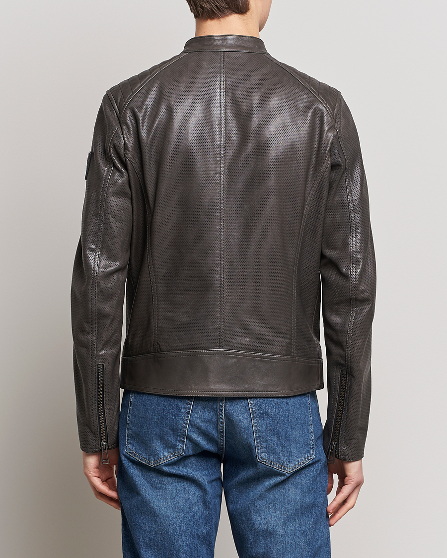 Hombres | Abrigos y chaquetas | Belstaff | V Racer Air Leather Jacket Dark Grey