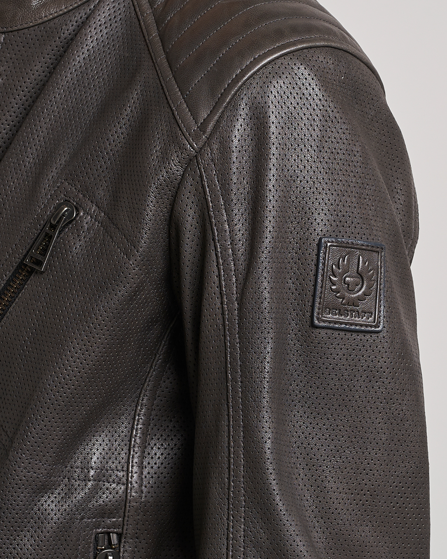 Hombres | Abrigos y chaquetas | Belstaff | V Racer Air Leather Jacket Dark Grey
