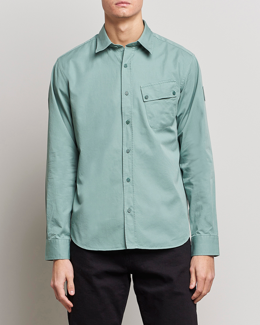 Hombres | Camisas | Belstaff | Pitch Cotton Pocket Shirt Steel Green