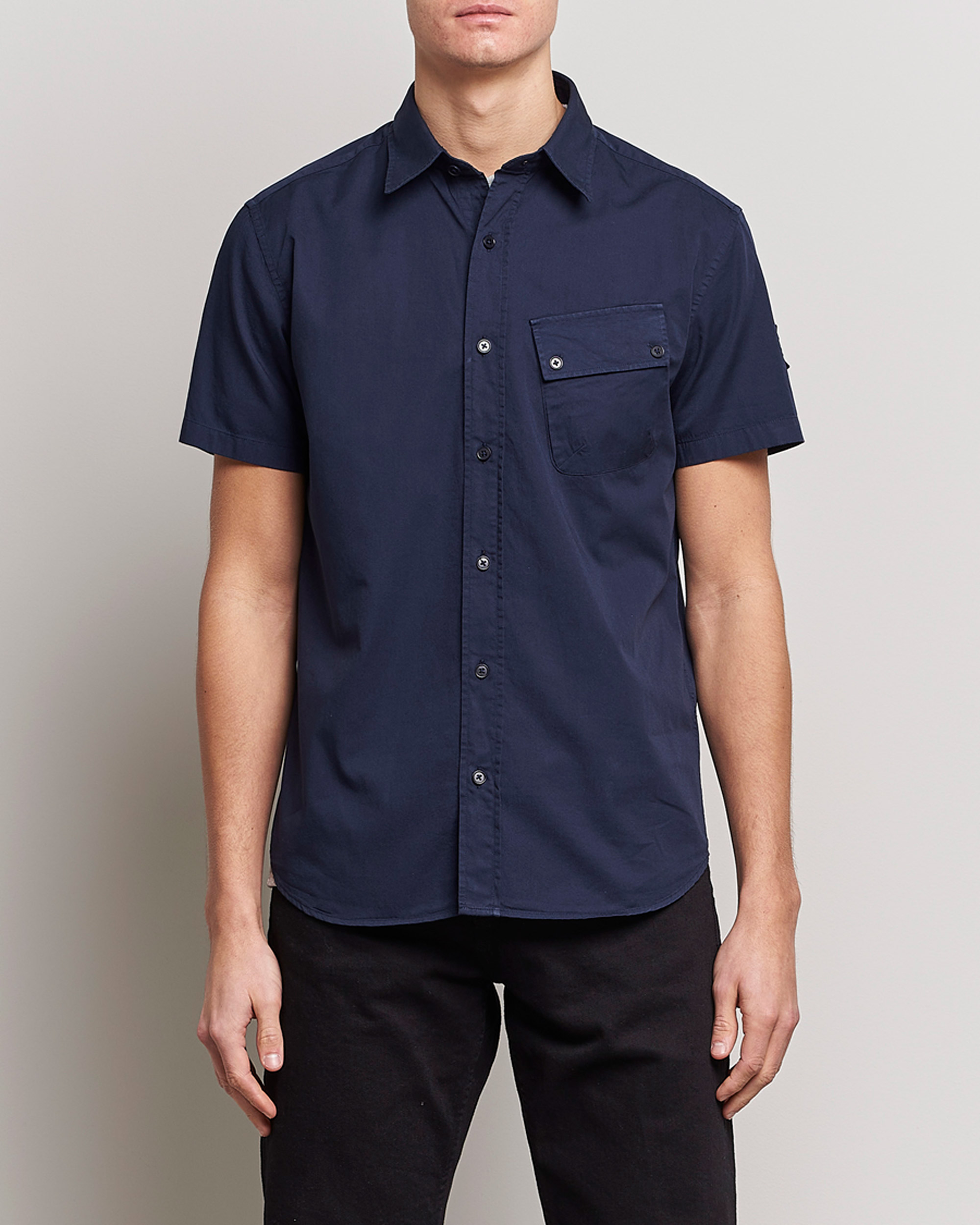 Hombres | Camisas | Belstaff | Short Sleeve Pitch Shirt Neep Navy