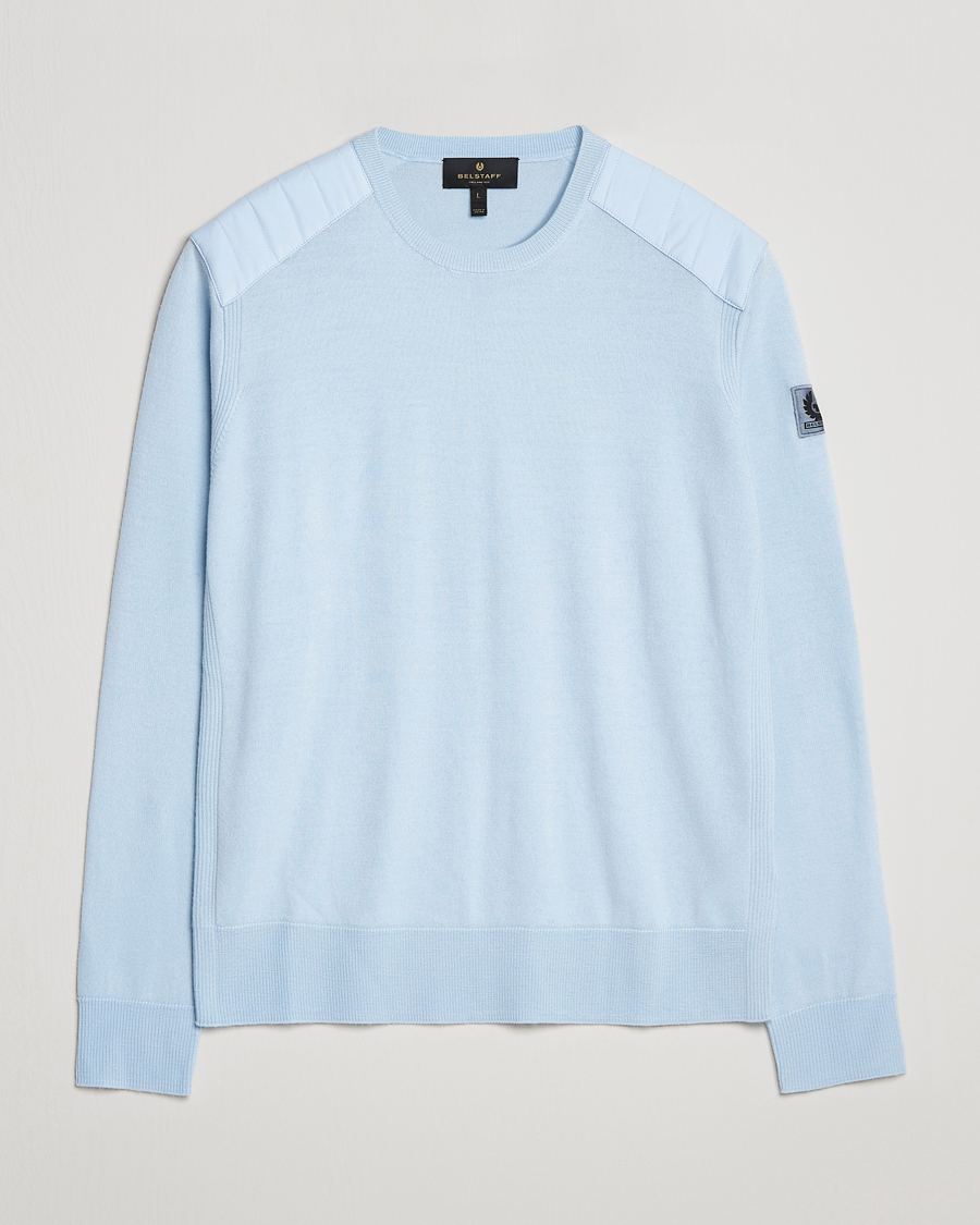 Hombres | Jerséis y prendas de punto | Belstaff | Kerrigan Crew Neck Merino Sweatshirt Sky Blue