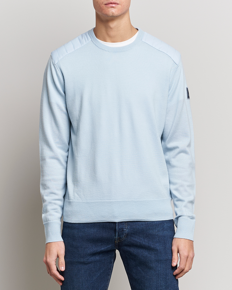 Hombres | Jerséis y prendas de punto | Belstaff | Kerrigan Crew Neck Merino Sweatshirt Sky Blue
