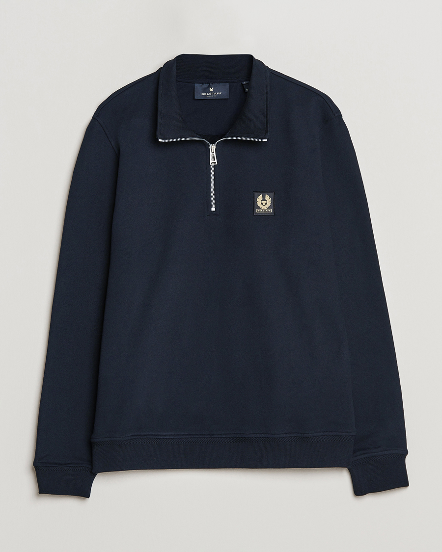 Hombres | Jerséis y prendas de punto | Belstaff | Signature Half Zip Sweatshirt Dark Ink