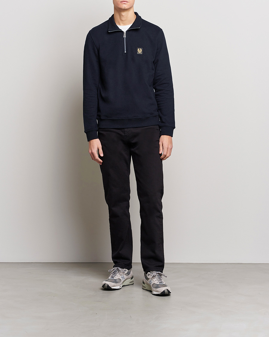 Hombres | Jerséis y prendas de punto | Belstaff | Signature Half Zip Sweatshirt Dark Ink