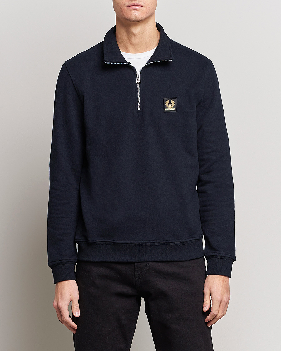 Hombres | Jerséis y prendas de punto | Belstaff | Signature Half Zip Sweatshirt Dark Ink