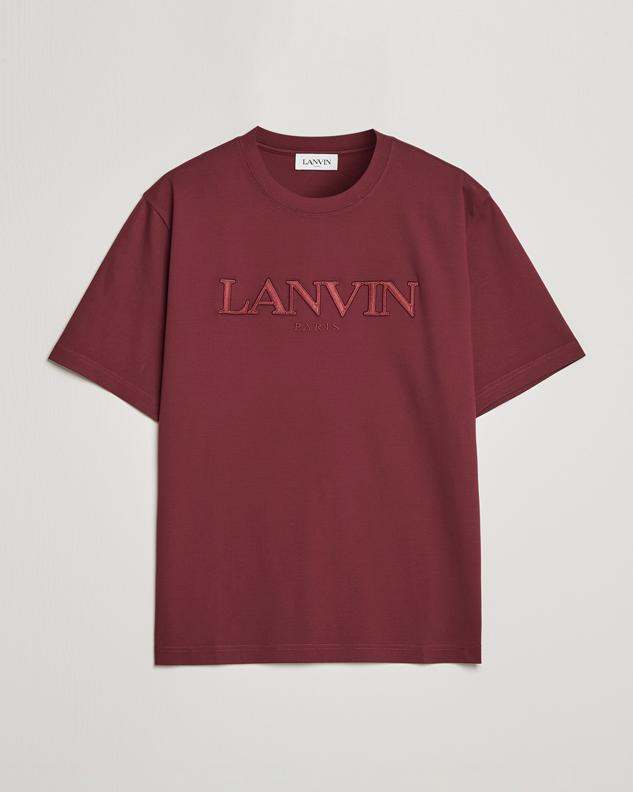 Hombres | Camisetas | Lanvin | Embroidered Tonal Logo T-Shirt Burgundy