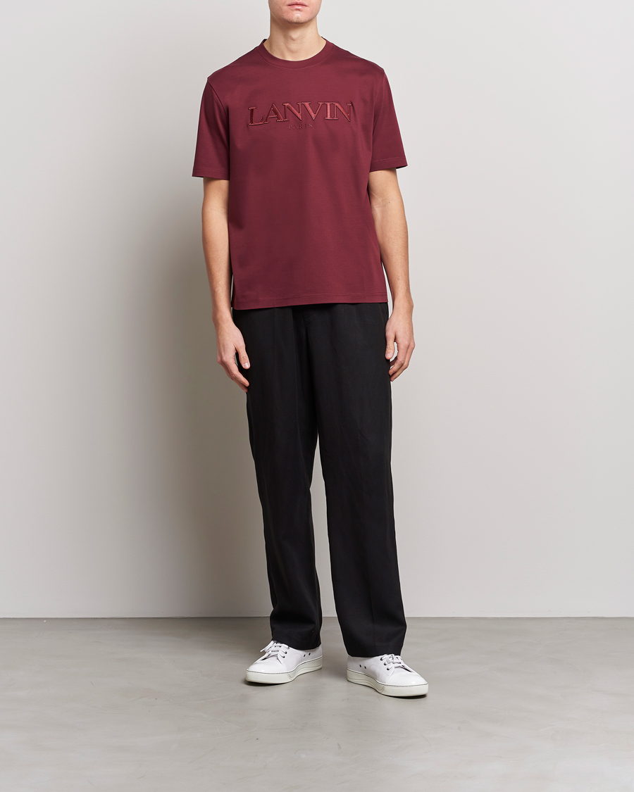 Hombres | Camisetas | Lanvin | Embroidered Tonal Logo T-Shirt Burgundy