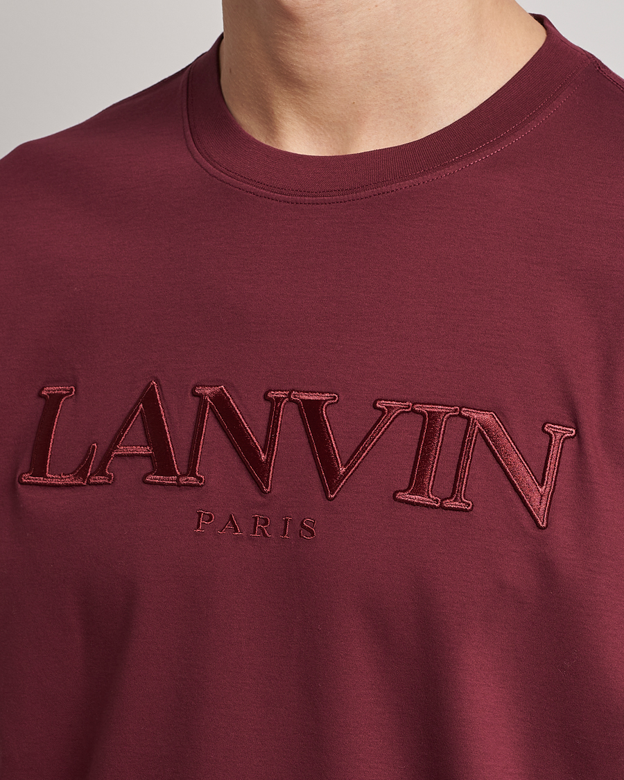Hombres | Camisetas | Lanvin | Embroidered Tonal Logo T-Shirt Burgundy