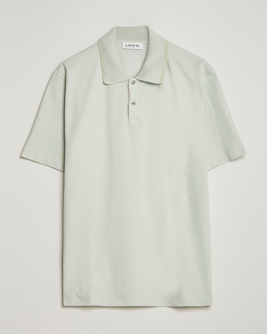 Hombres | Polos | Lanvin | Embroidered Logo Polo Shirt Sage