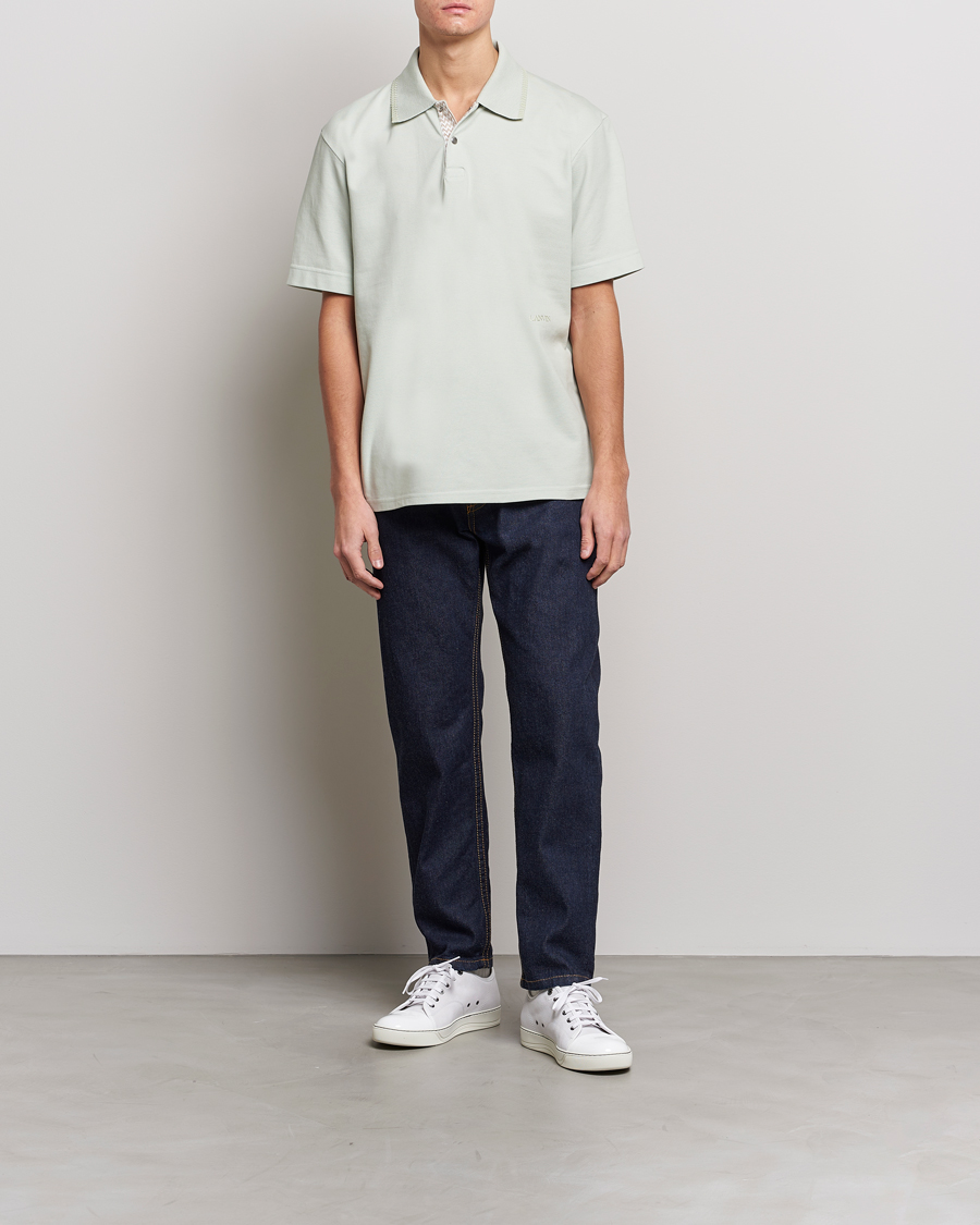 Hombres | Polos | Lanvin | Embroidered Logo Polo Shirt Sage