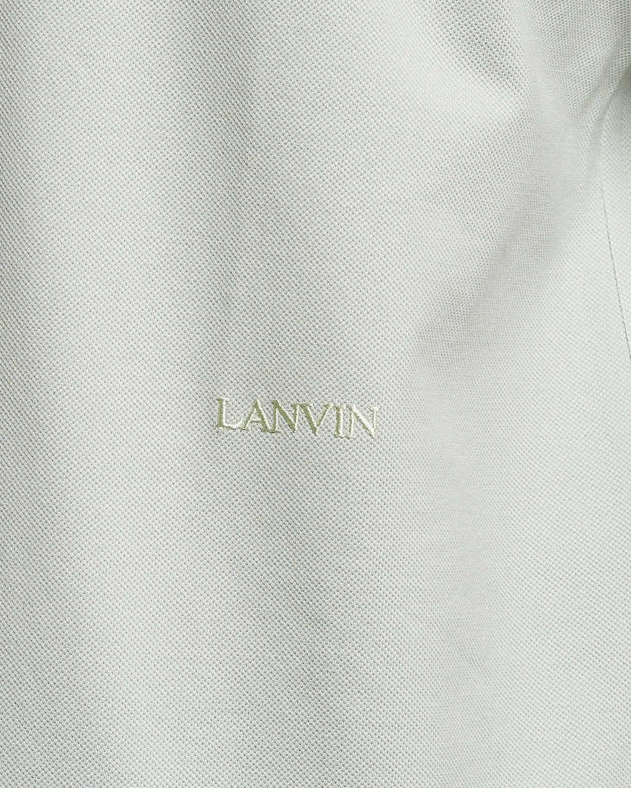 Hombres | Polos | Lanvin | Embroidered Logo Polo Shirt Sage
