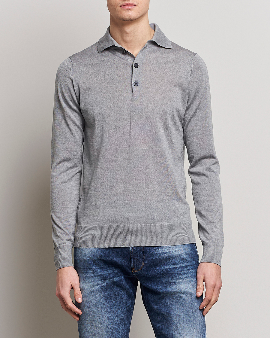 Hombres | Jerséis y prendas de punto | Emporio Armani | Knitted Merino Pique Grey
